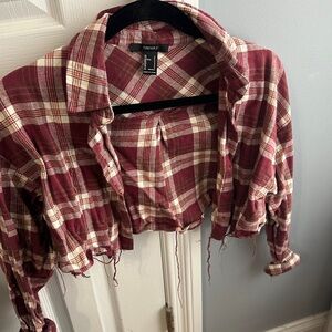 Forever 21 Burgundy Plaid Shirt